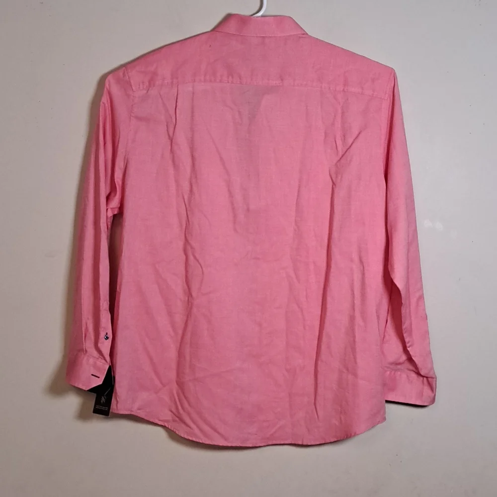 Tasso Elba Men's Regular Fit Dress Shirt Red Combo - Picture 9 of 10